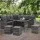 Gardeon 9-Seater Outdoor Dining Sofa Set - Mixed Grey Wicker, Steel Frame, UV & Weather Resistant, Cushioned Comfort