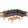 Gardeon 5-Seater Outdoor Sofa Set, Solid Wood, Easy Assembly, Removable Cushions, Built-in Side Table, Family-Friendly