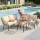 Gardeon 4-Piece Modular 5-Seater Outdoor Sofa Set with Cushions and Coffee Table 5-Seater Rattan Lounge