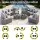 Gardeon 8 Seater Outdoor Sofa Set 14 Piece PE Rattan Patio Furniture with Grey Cushions and Removable Covers