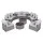 Gardeon 8 Seater Outdoor Sofa Set 14 Piece PE Rattan Patio Furniture with Grey Cushions and Removable Covers