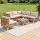 Gardeon 6 Seater Outdoor Sofa Set with Coffee Table Beige Rattan Modular Furniture