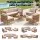 Gardeon 6 Seater Outdoor Sofa Set with Coffee Table Beige Rattan Modular Furniture