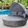 Gardeon Grey Wicker Sun Lounge Day Bed - Outdoor Patio Furniture, UV-Resistant, 161x180x145cm, Adjustable Canopy
