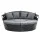 Gardeon Black Wicker Sun Lounge Day Bed with Folding Canopy & Cushions, UV-Resistant, 168x180x145cm, 1-Year Warranty
