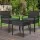 Gardeon 3PC Patio Bistro Set - Black PE Wicker, Steel Frame, Tempered Glass Table, Weather-Resistant Cushions Included