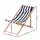 Gardeon Wooden Sun Lounge Deck Chair - Adjustable Poplar Frame, Blue/White Stripe, 4 Positions, Portable, 120kg Capacity