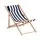 Gardeon Wooden Sun Lounge Deck Chair - Adjustable Poplar Frame, Blue/White Stripe, 4 Positions, Portable, 120kg Capacity