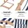 Gardeon Wooden Sun Lounge Deck Chair - Adjustable Poplar Frame, Blue/White Stripe, 4 Positions, Portable, 120kg Capacity