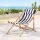 Gardeon Wooden Sun Lounge Deck Chair - Adjustable Poplar Frame, Blue/White Stripe, 4 Positions, Portable, 120kg Capacity