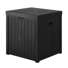 Gardeon 195L Outdoor Storage Box Bench - Weather-Resistant Polypropylene, Easy Assembly, Black, 1-Year Warranty