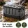 Gardeon Collapsible Outdoor Storage Box 60L Stackable Folding Organiser Black with Interlocking Lid and Handles