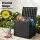 Gardeon Outdoor Storage Box 118L Lockable Rattan-Texture Garden Tool Toy Container for Indoor Outdoor Use Black
