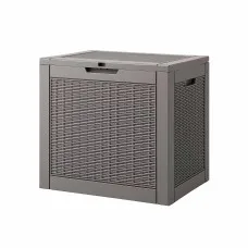 Gardeon Outdoor Storage Box 118L Lockable Rattan-Texture Brown for Garden Patio and Household Essentials