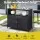 Gardeon Outdoor Wicker Storage Cabinet - 2-in-1 Bar Table, Handwoven PE, UV-Resistant, 102.5x84x36cm, Black