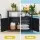 Gardeon Outdoor Wicker Storage Cabinet - 2-in-1 Bar Table, Handwoven PE, UV-Resistant, 102.5x84x36cm, Black