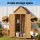 Gardeon Outdoor Storage Cabinet Tool Organiser with 3 Tiers Natural Fir Wood PVC Roof