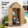 Gardeon Outdoor Storage Cabinet Tool Organiser with 3 Tiers Natural Fir Wood PVC Roof