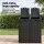 Gardeon Outdoor Dual Compartment Rubbish Bin 220L Durable Polypropylene Black with Side Ashtray