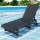 Gardeon Sun Lounge Beach Chair HDPE Adirondack Lounger 4-Position Adjustable Recliner with Wheels, Black, 194cm