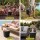 Gardeon 2-in-1 Portable Outdoor Bar Table with 15L Ice Bucket and Built-in Bottle Opener for Camping Black