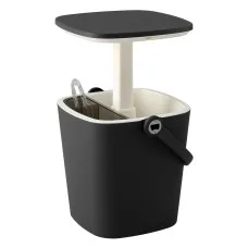 Gardeon 2-in-1 Portable Outdoor Bar Table with 15L Ice Bucket and Built-in Bottle Opener for Camping Black