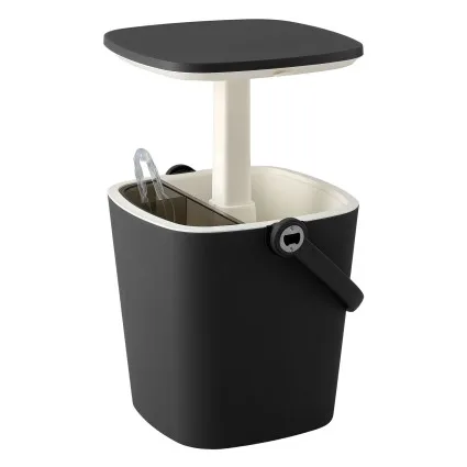 Gardeon 2-in-1 Portable Outdoor Bar Table with 15L Ice Bucket and Built-in Bottle Opener for Camping Black