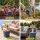Gardeon 2-in-1 Portable Outdoor Bar Table Cooler with 15L Ice Bucket, Bottle Opener and Ice Tongs Blue