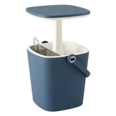 Gardeon 2-in-1 Portable Outdoor Bar Table Cooler with 15L Ice Bucket, Bottle Opener and Ice Tongs Blue