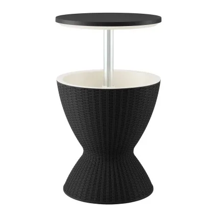 Gardeon Portable Outdoor Cooler Bar Table 30L Adjustable Top Black Ice Bucket Cocktail Side Table for Patio
