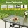 Gardeon 120CM Black Outdoor Dining Table, Steel Frame, Tempered Glass Top, with Parasol Hole and Anti-Slip Feet