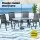 Gardeon 140CM Black Outdoor Dining Table - Steel Frame, Tempered Glass Top, Parasol Hole, Easy Assembly, 60kg Capacity