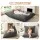 Artiss 3-in-1 Corduroy Bean Bag Chair Convertible Sofa Floor Cushion Memory Foam Filling 11kg Grey 180x140cm