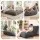 Artiss 3-in-1 Corduroy Bean Bag Chair Convertible Sofa Floor Cushion Memory Foam Filling 11kg Grey 180x140cm