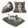 Artiss 3-in-1 Corduroy Bean Bag Cover Convertible Floor Cushion Sofa Chair Grey 180x140cm No Filler Extra Large