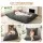 Artiss 3-in-1 Corduroy Bean Bag Cover Convertible Floor Cushion Sofa Chair Grey 180x140cm No Filler Extra Large