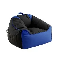Artiss Gaming Bean Bag Chair Cover 600D Water Resistant Splash Proof with Pockets Cup Holder Blue Black