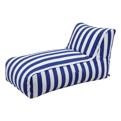Artiss Outdoor Bean Bag Chair Cover 600D Polyester Splash Proof L‑Shape Lounger Sofa Cover Removable Zippered Blue White