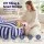 Artiss Outdoor Bean Bag Chair Cover 600D Polyester Splash Proof L‑Shape Lounger Sofa Cover Removable Zippered Blue White