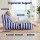 Artiss Outdoor Bean Bag Chair Cover 600D Polyester Splash Proof L‑Shape Lounger Sofa Cover Removable Zippered Blue White
