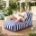 Artiss Outdoor Bean Bag Chair Cover 600D Polyester Splash Proof L‑Shape Lounger Sofa Cover Removable Zippered Blue White