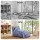Artiss Outdoor Bean Bag Chair Cover 600D Polyester Splash Proof L‑Shape Lounger Sofa Cover Removable Zippered Blue White