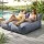 Artiss 2-Seater Outdoor Bean Bag Cover Grey 600D Polyester Splash Proof UV Resistant Large L-Shape Sofa Cover