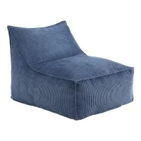 Artiss L-Shaped Corduroy Bean Bag Cover Blue Washable Supportive Structured Seat for Adults Kids No Filler