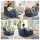 Artiss L-Shaped Corduroy Bean Bag Cover Blue Washable Supportive Structured Seat for Adults Kids No Filler