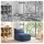 Artiss L-Shaped Corduroy Bean Bag Cover Blue Washable Supportive Structured Seat for Adults Kids No Filler