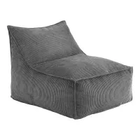 Artiss L‑Shaped Corduroy Bean Bag Cover Grey 88x73x98cm Soft Washable Removable Cover for Adults and Kids
