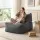 Artiss L‑Shaped Corduroy Bean Bag Cover Grey 88x73x98cm Soft Washable Removable Cover for Adults and Kids