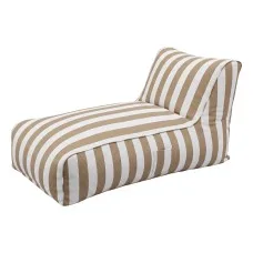 Artiss Outdoor Bean Bag Cover Taupe White Water Resistant 600D Polyester L-Shape 120x60x66cm Comfort
