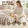 Artiss Outdoor Bean Bag Cover Taupe White Water Resistant 600D Polyester L-Shape 120x60x66cm Comfort